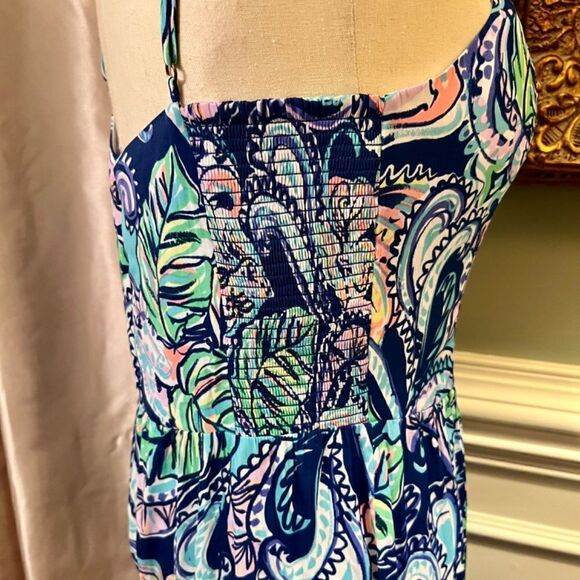 EUC Lilly Pulitzer Marnee Jumpsuit in Hanging with Fronds Size 4 - Picture 7 of 8